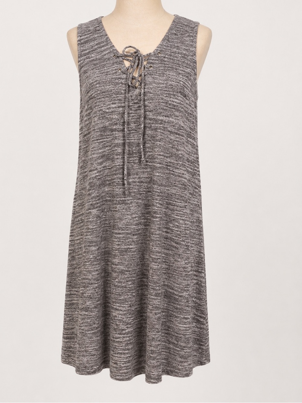 Torrid Lace Up Swing Dress Heathered Stretch Casual Boho Plus Size 4X 10906866